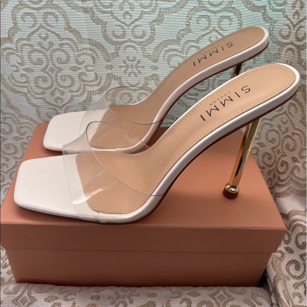 SIMMI WHITE CLEAR MULES